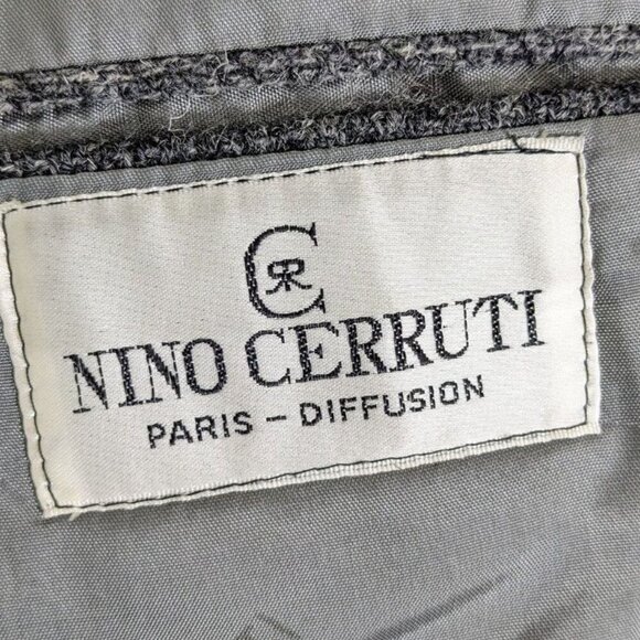 Vintage Mens 2 Button Blazer Jacket Sz 43 Regular Gray Virgin Wool Nino Cerruti - Picture 9 of 10